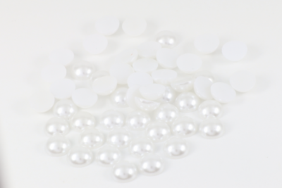 White Flat Back Pearls