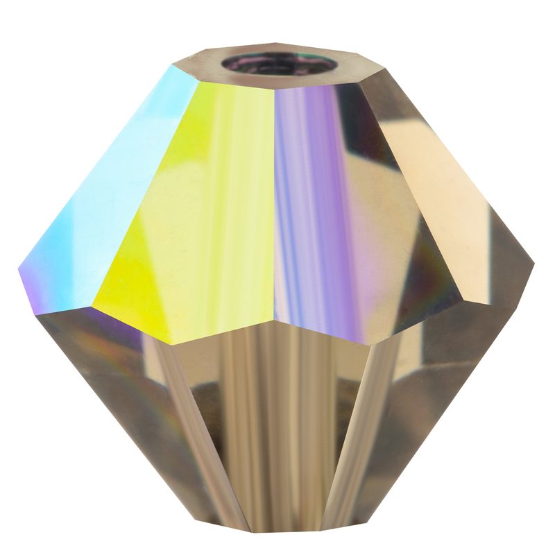 Preciosa Rondelle Beads - Black Diamond AB