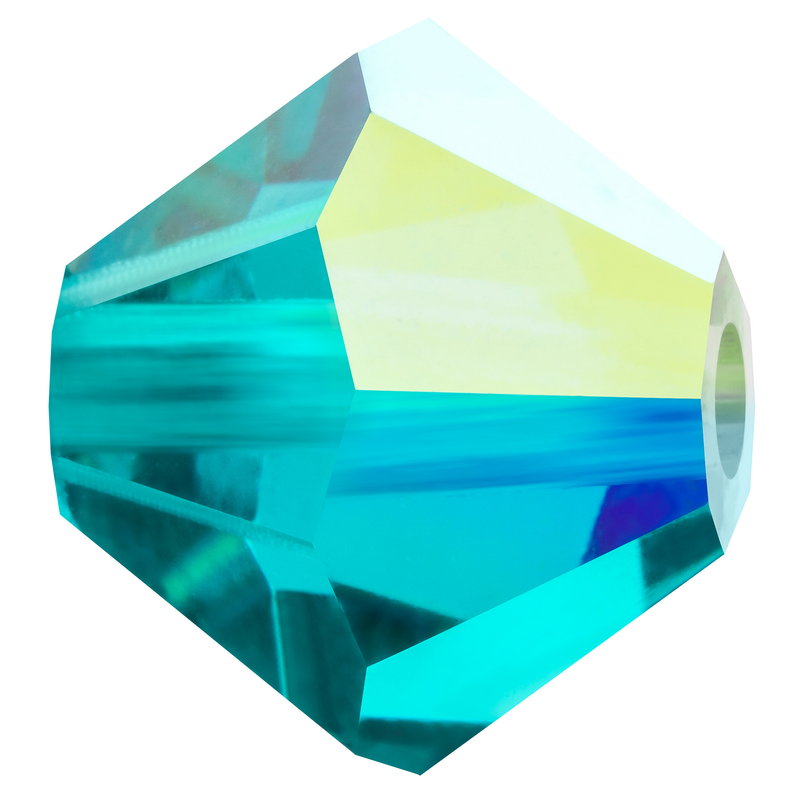 Preciosa Rondelle Bead - Blue Zircon AB