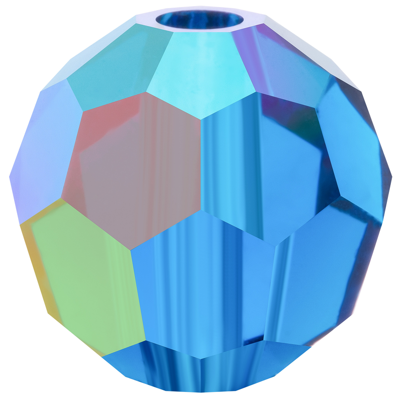 Preciosa Round Beads - Capri Blue AB