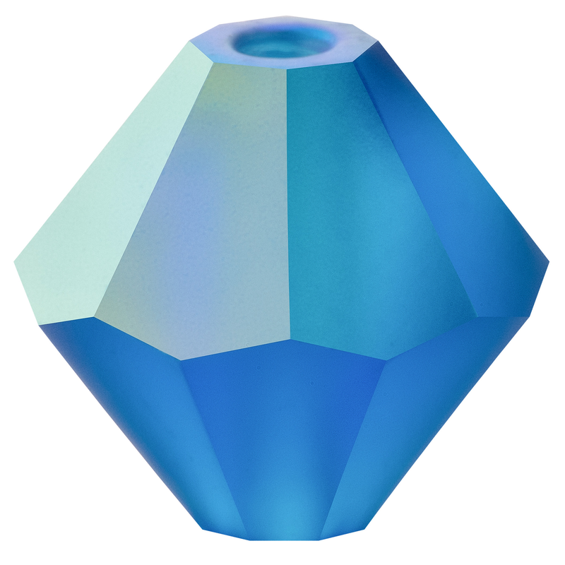 Preciosa Rondelle Beads - Capri Blue Matte AB