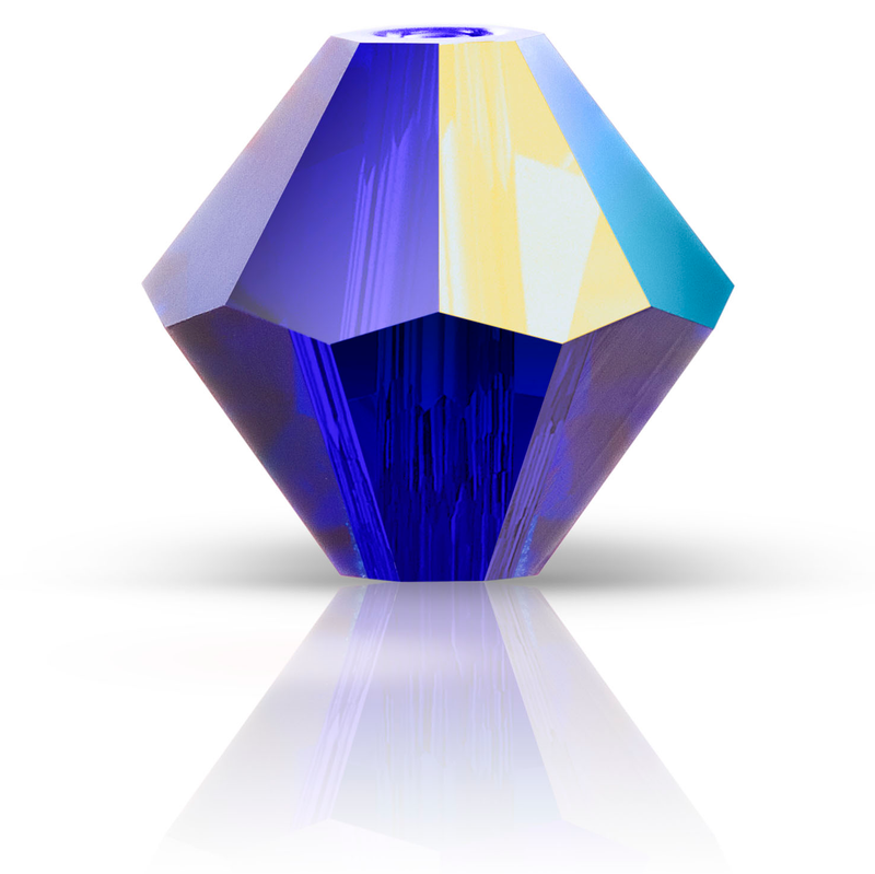 Preciosa Rondelle Beads - Cobalt Blue AB