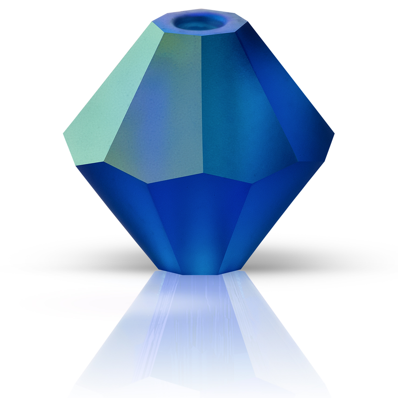 Preciosa Rondelle Beads - Cobalt Blue Matte AB