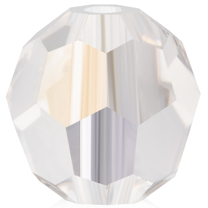 Preciosa Round Beads - Crystal Argent Flare
