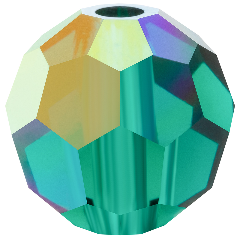 Preciosa Round Beads - Emerald AB