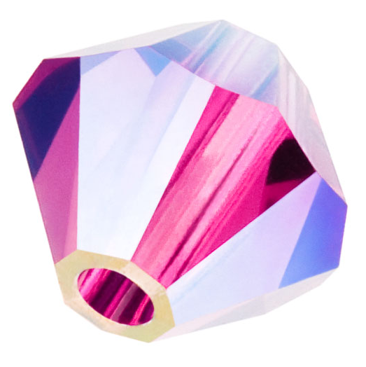 Preciosa Rondelle Beads - Fuchsia AB 2x