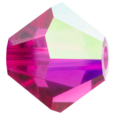 Preciosa Rondelle Beads - Fuchsia AB