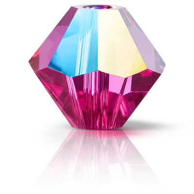 Preciosa Rondelle Beads - Fuchsia Glitter