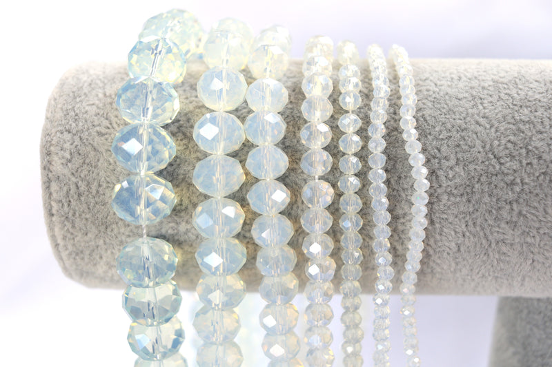 White Opal Donut Beads #6