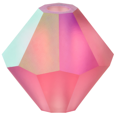 Preciosa Rondelle Beads - Indian Pink Matte AB