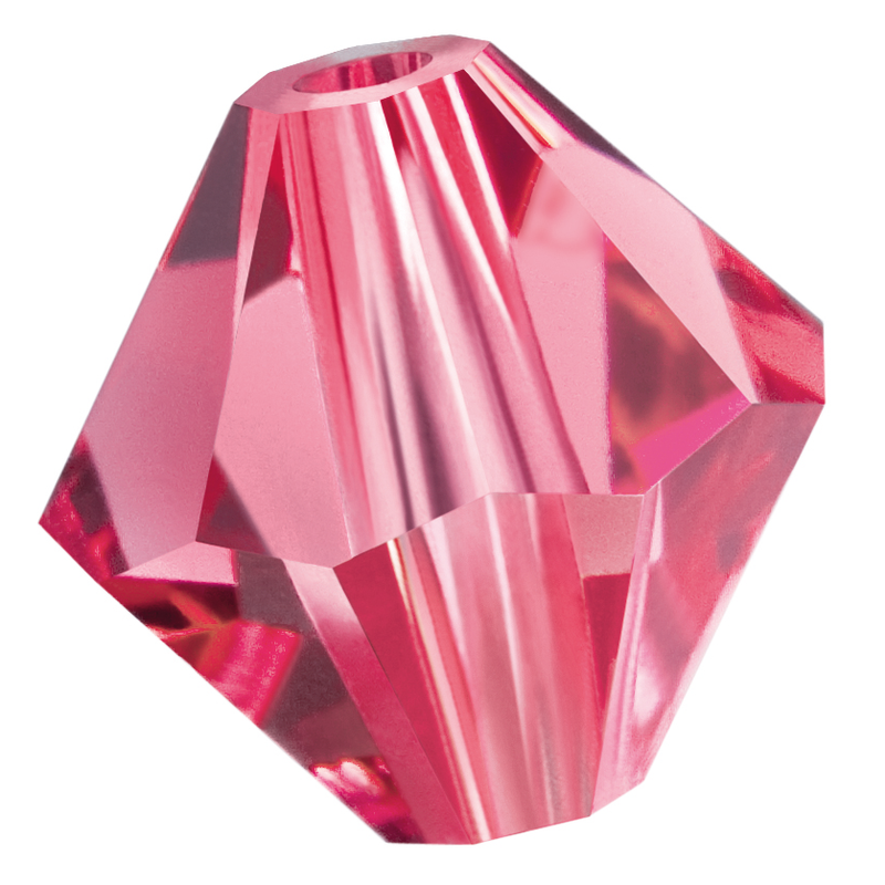 Preciosa Rondelle Beads - Indian Pink