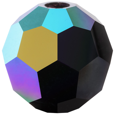 Preciosa Round Beads - Jet AB