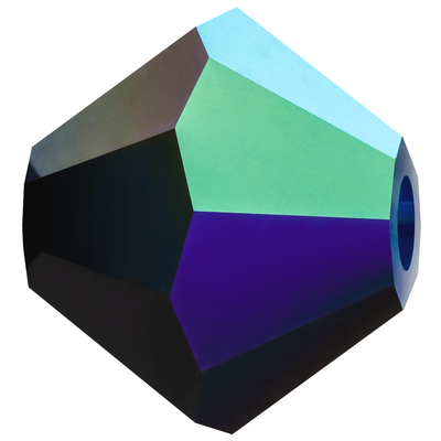 Preciosa Rondelle Beads - Jet AB