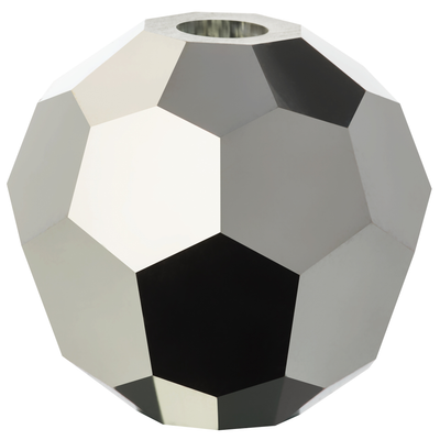 Preciosa Round Beads - Jet Hematite Half