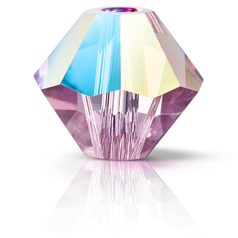 Preciosa Rondelle Beads - Light Amethyst Glitter