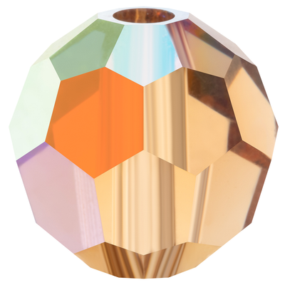 Preciosa Round Beads - Light Colorado Topaz AB