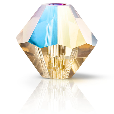 Preciosa Rondelle Beads - Light Colorado Topaz Glitter