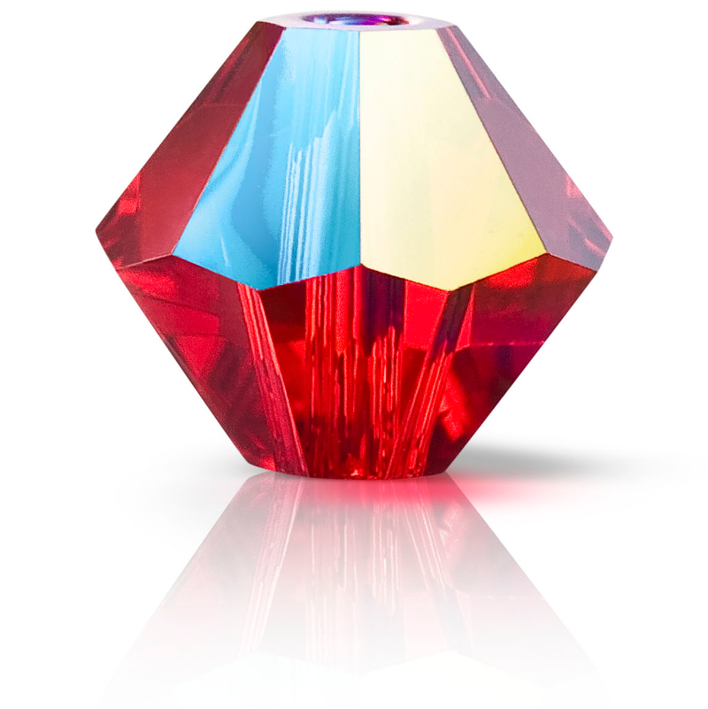 Preciosa Rondelle Beads - Light Siam Glitter