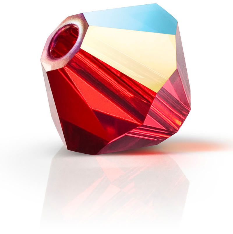 Preciosa Rondelle Beads - Light Siam Glitter