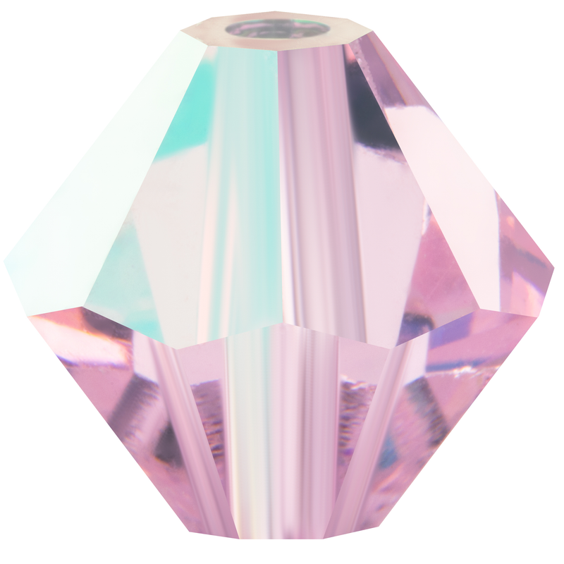 Preciosa Rondelle Beads - Pink Sapphire AB