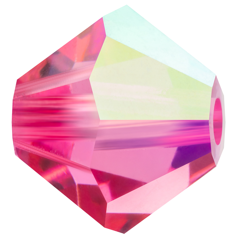 Preciosa Rondelle Beads - Rose  AB