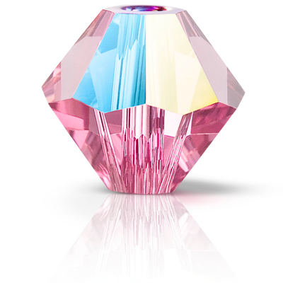 Preciosa Rondelle Beads - Rose Glitter