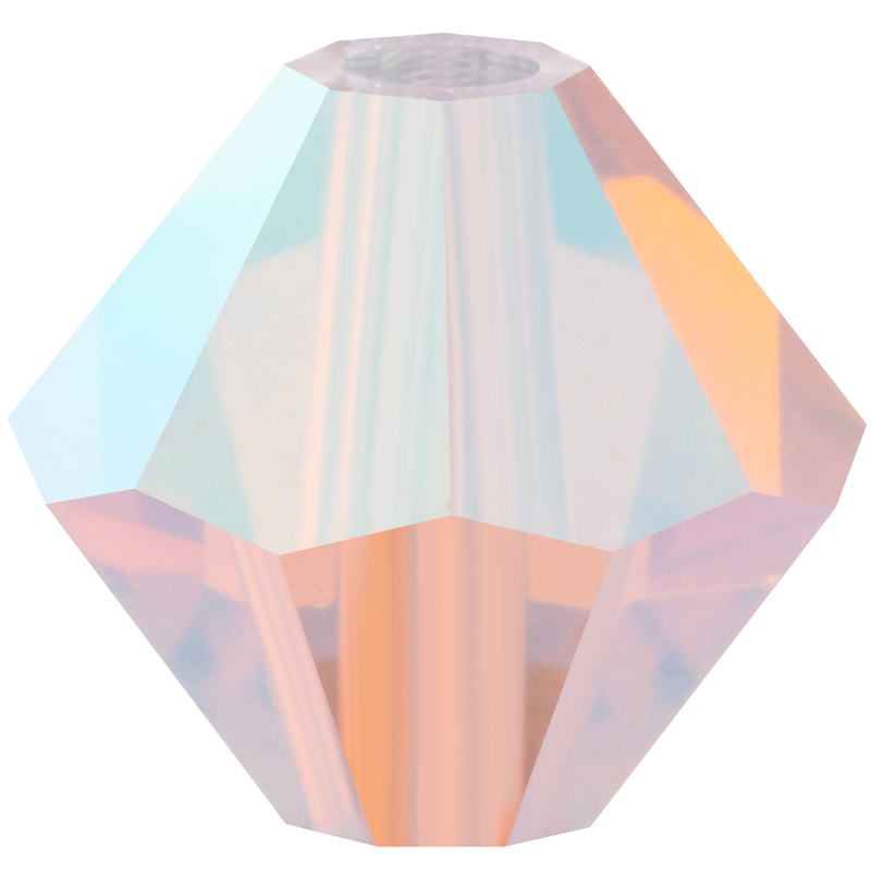 Preciosa Rondelle Beads - Rose Opal AB 2x