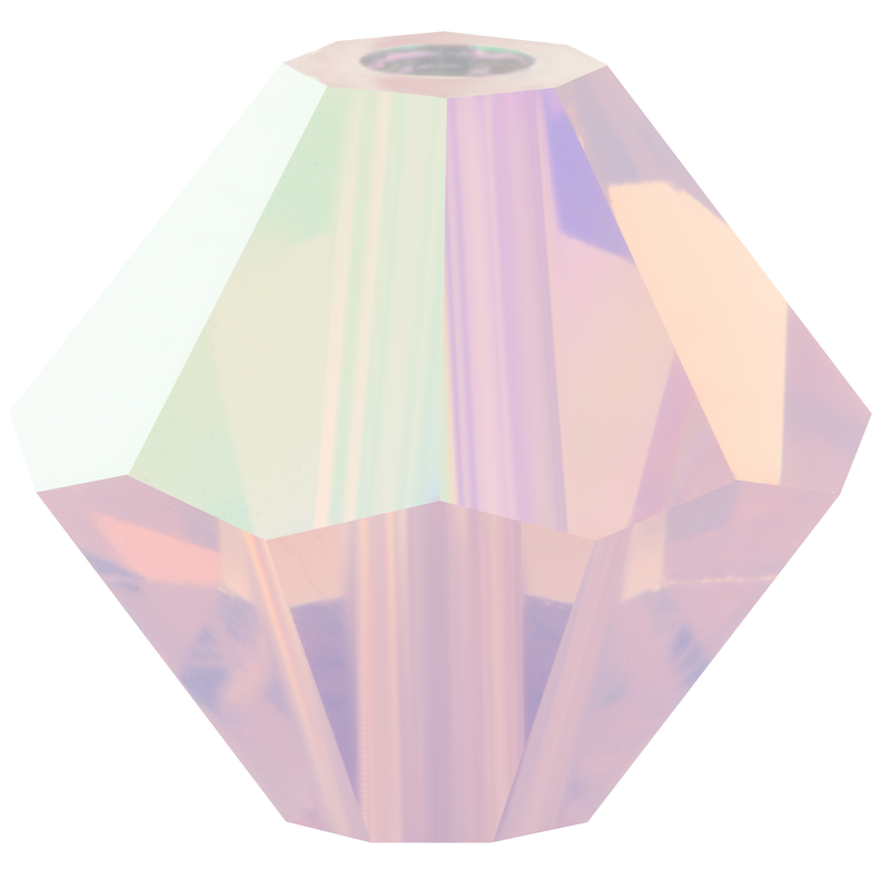 Preciosa Rondelle Beads - Rose Opal AB