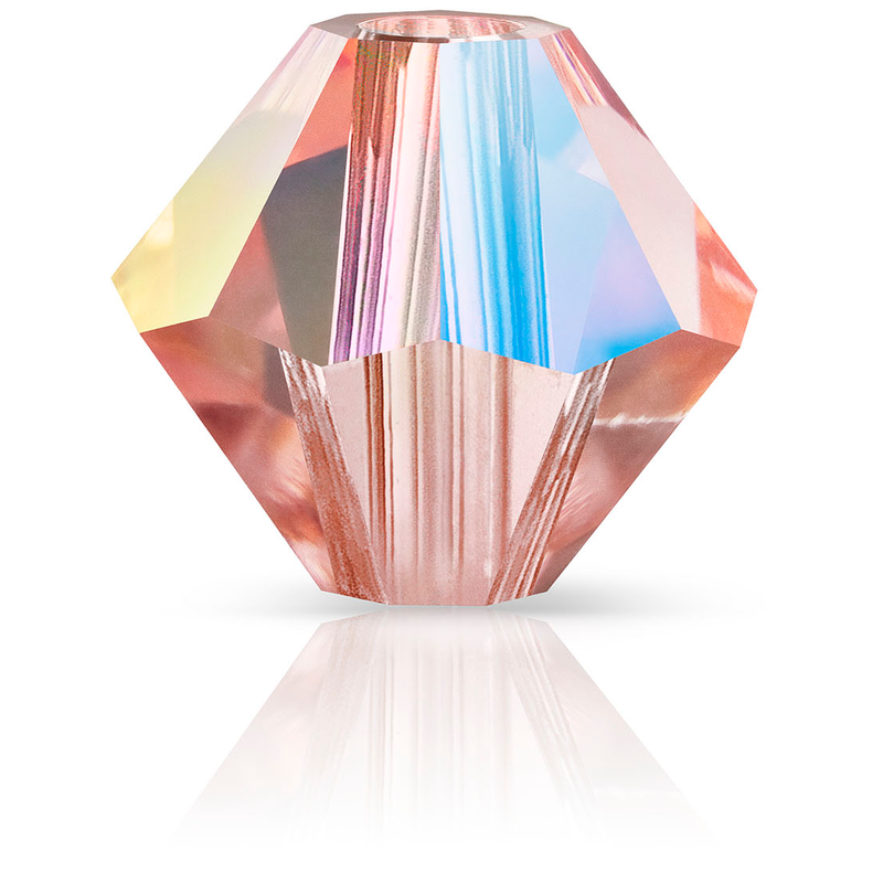 Preciosa Rondelle Beads - Rose Peach AB