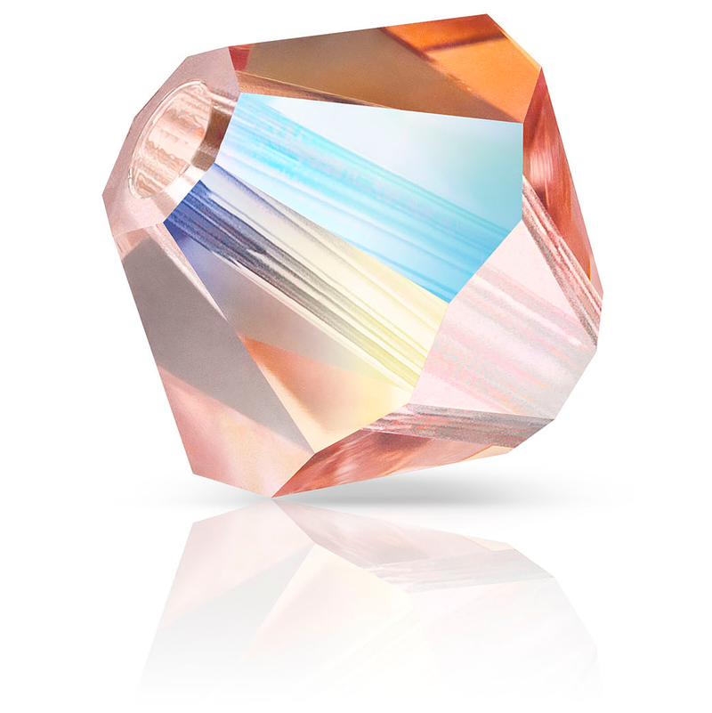 Preciosa Rondelle Beads - Rose Peach AB