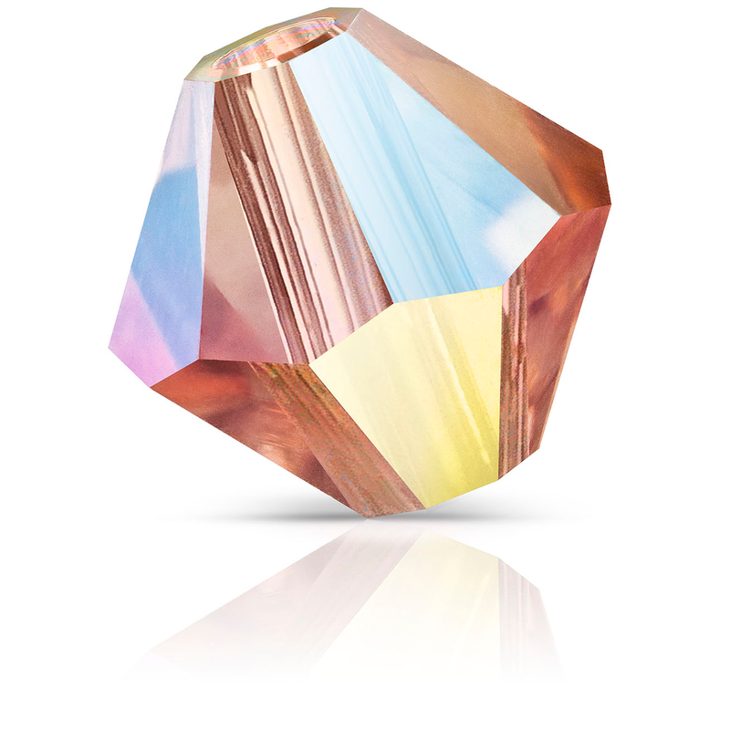 Preciosa Rondelle Beads - Rose Peach AB 2x