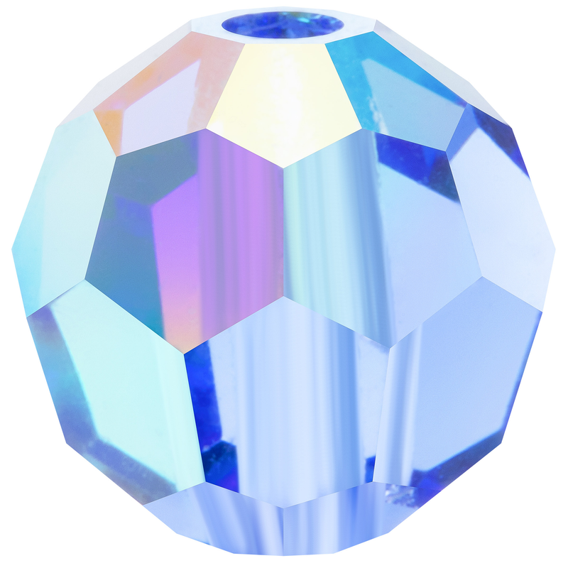 Preciosa Round Beads - Sapphire AB