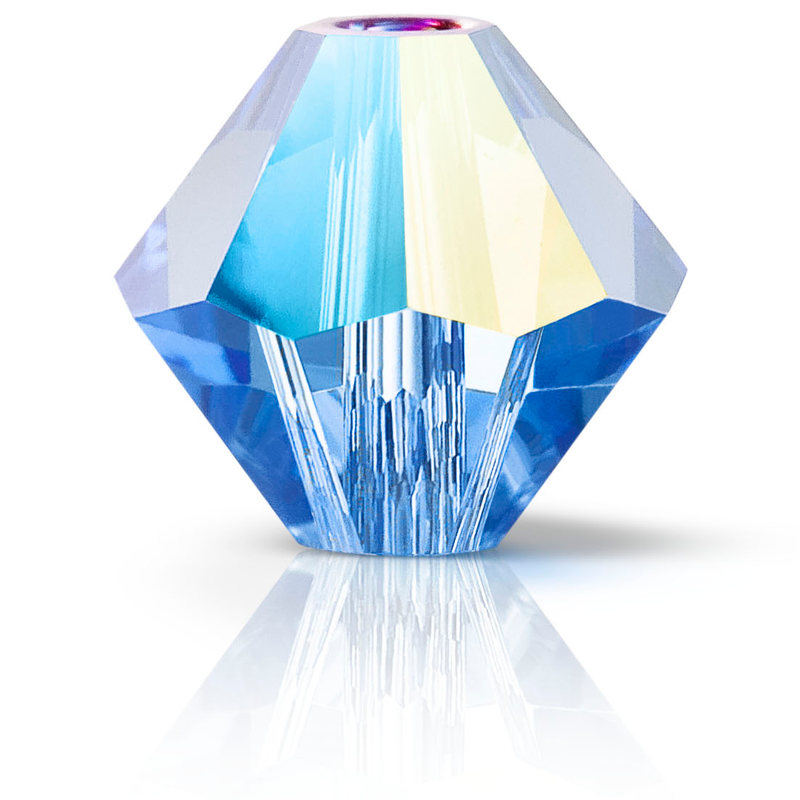 Preciosa Rondelle Beads - Sapphire Glitter