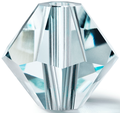 Preciosa Rondelle Beads - Silver Aquamarine