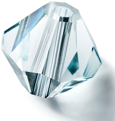 Preciosa Rondelle Beads - Silver Aquamarine