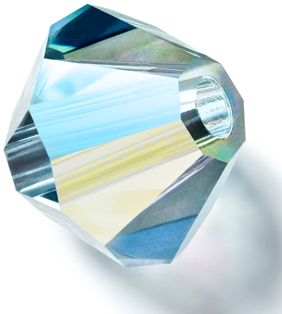 Preciosa Rondelle Beads - Silver Aquamarine AB