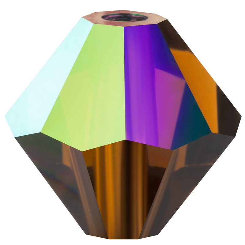 Preciosa Rondelle Beads - Smoked Topaz AB