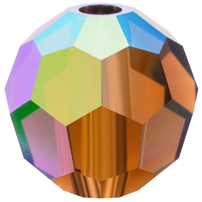 Preciosa Round Beads - Smoked Topaz AB