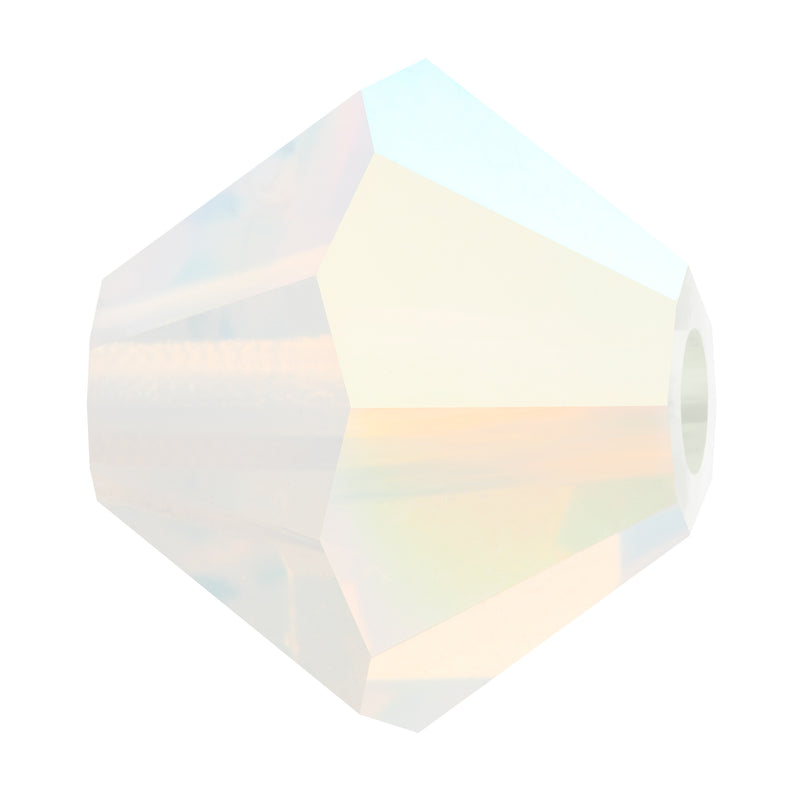 Preciosa Rondelle Beads - White Opal AB