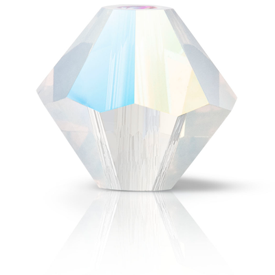 Preciosa Rondelle Beads - White Opal Glitter