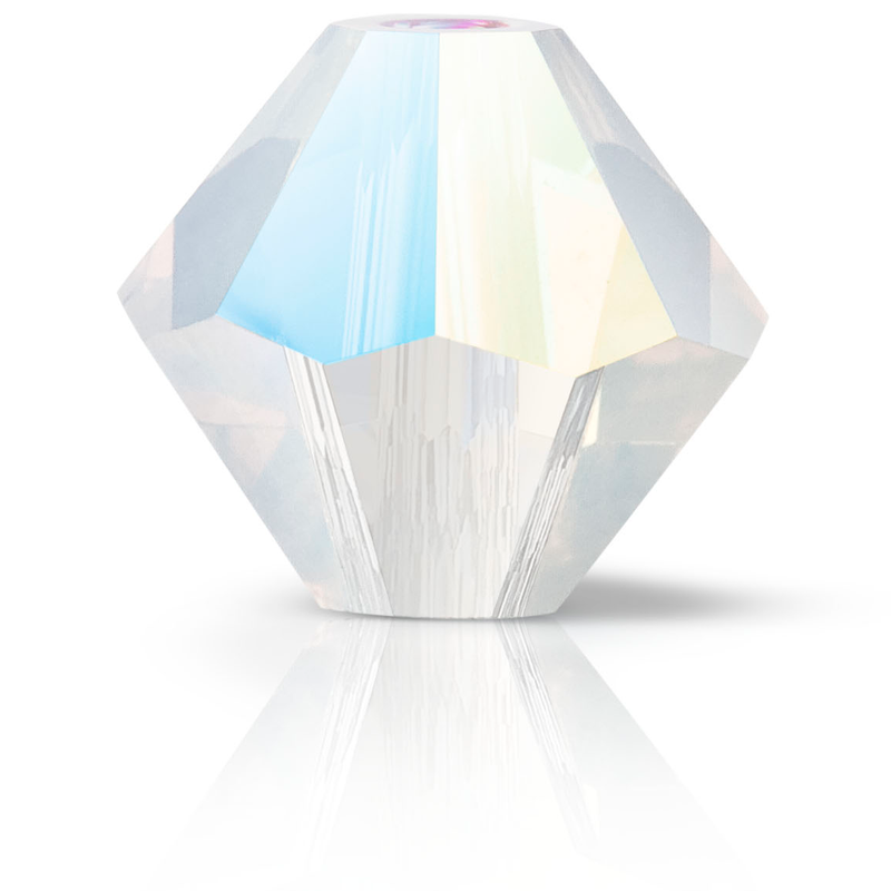 Preciosa Rondelle Beads - White Opal Glitter