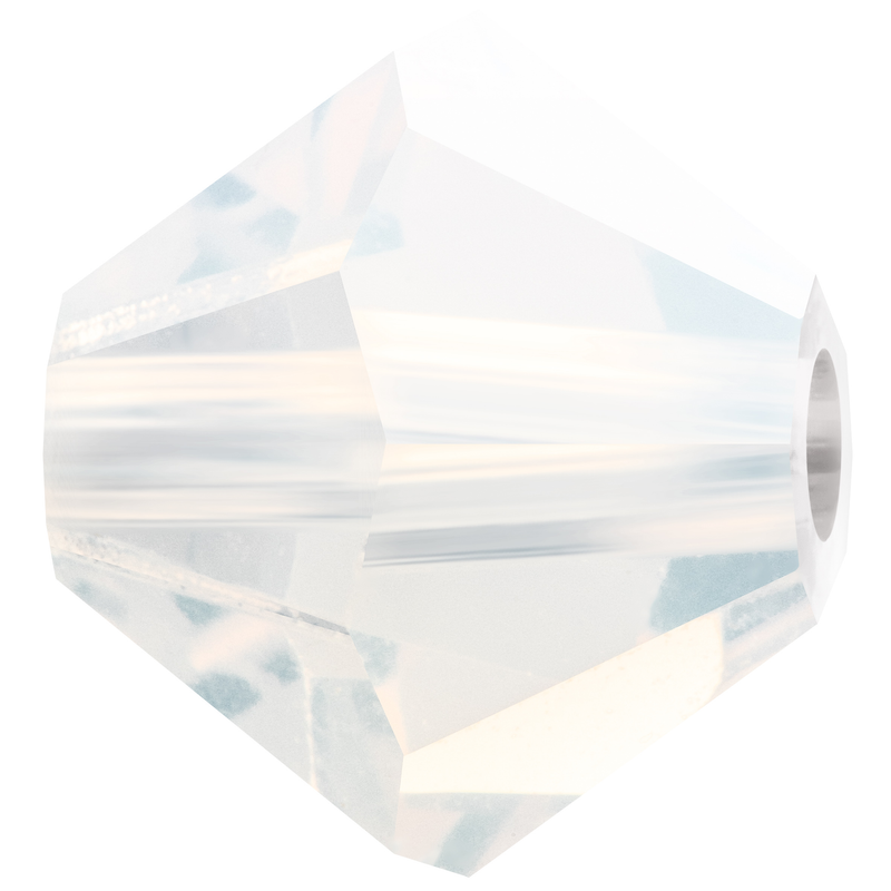 Preciosa Rondelle Beads - White Opal